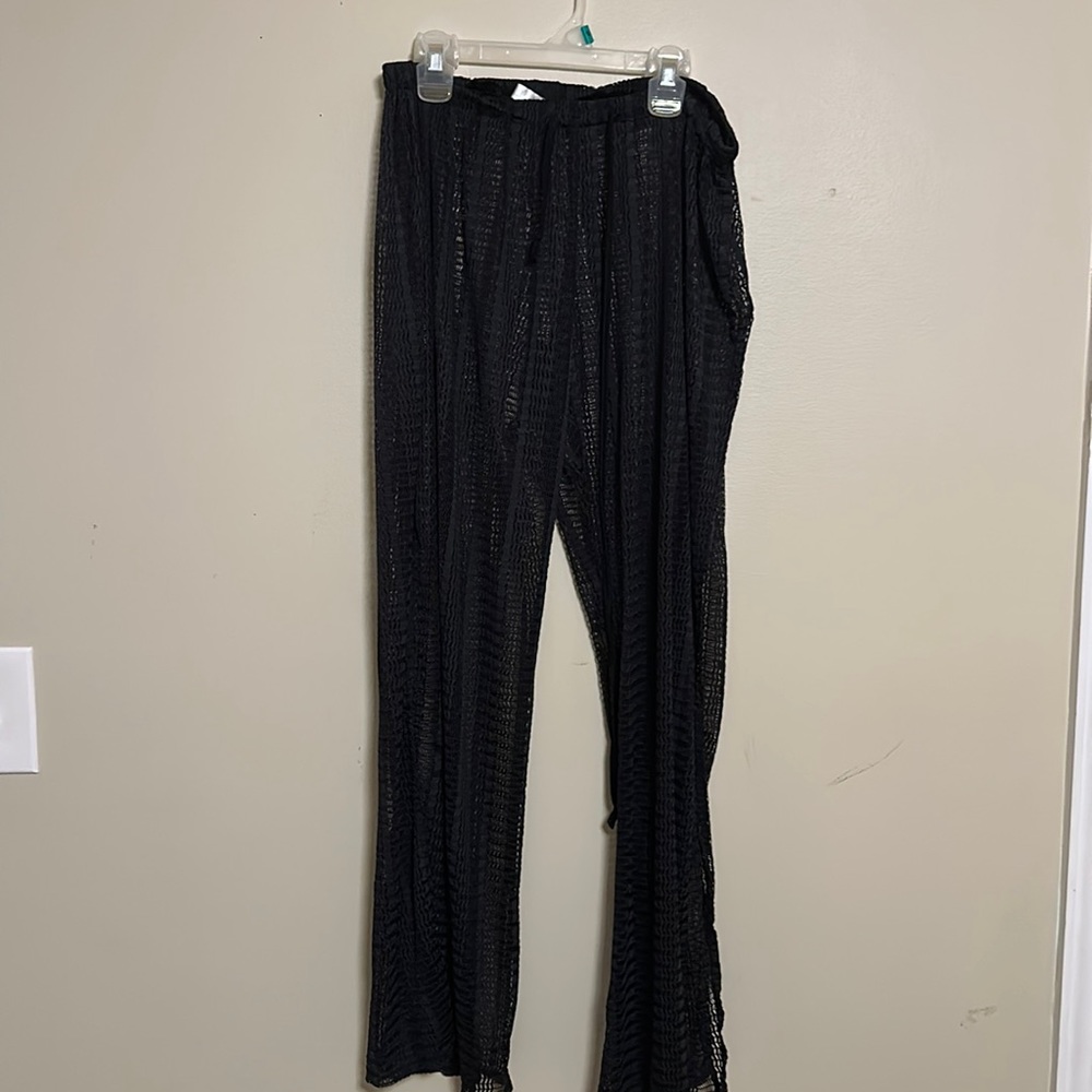 Black Alexa & Stella lace beach coverup pants XL